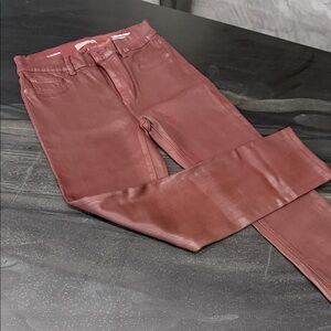 DL1961 Coated Skinny Jeans in Deep Burgundy